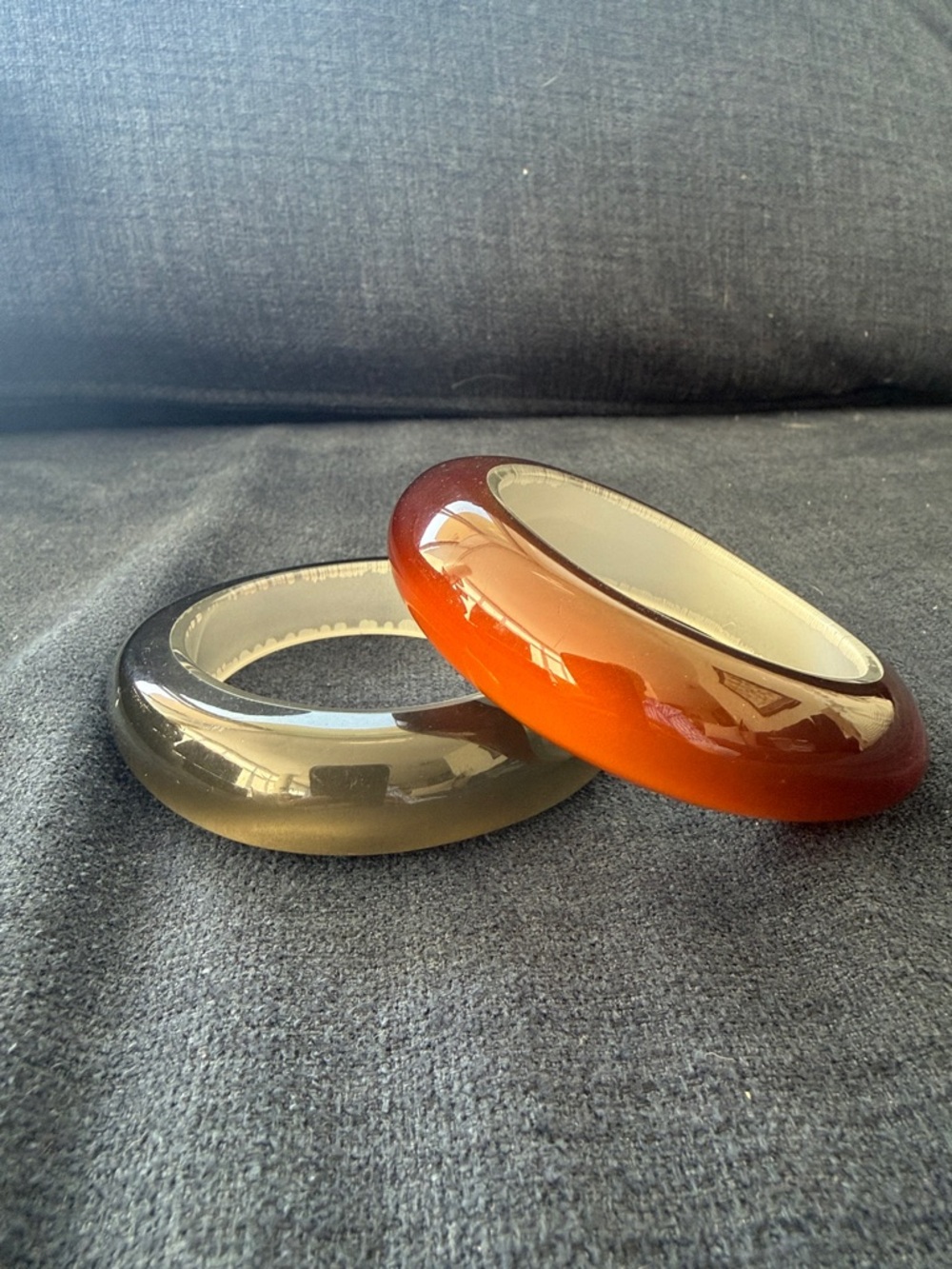 Calvin Klein Orange and Brown Resin Bangle Bracelets